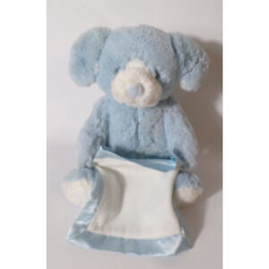 Plush Dog Puppy Plush Moves Arm Peek-a-Boo Furry Friends 10" -Blue